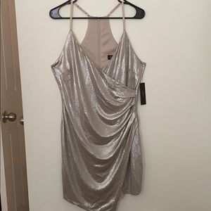 Lulu’s Love and Luster Silver Ruched Bodycon Dress